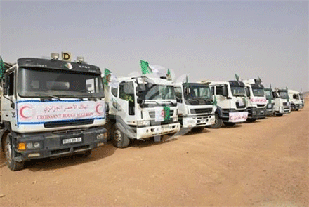 شحن أزيد من 100 طن من المساعدات الانسانية من الجزائر نحو ليبيا عبر مطار جانت