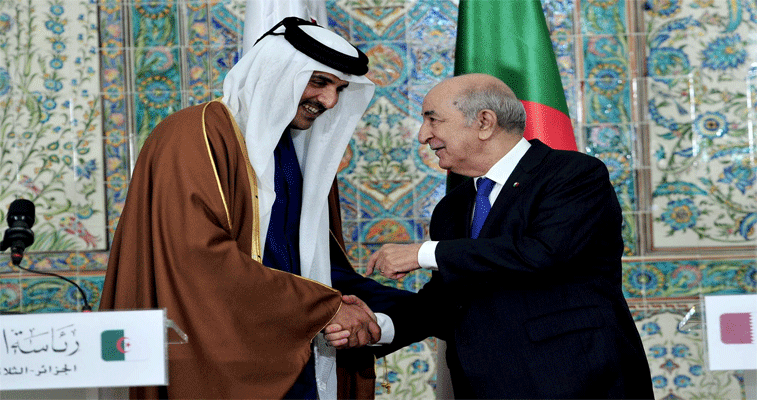الرئيس تبون يؤكد بعد محادثاته مع أمير قطر: «تــوافـق تـــام» بين الجزائر وقطر حــول كل القضايا الإقليمية والدولية