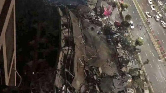 انهيار فندق يستخدم للحجر الصحي من فيروس كورونا بالصين