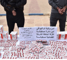 توقيف شخصين بحوزتهما 6 آلاف قرص مهلوس بمسكيانة