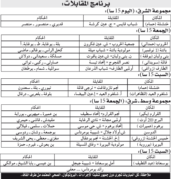 بُطولـة ما بين الجهـات: قمـة الخروب تمنح أفضلية لبني ولبـان
