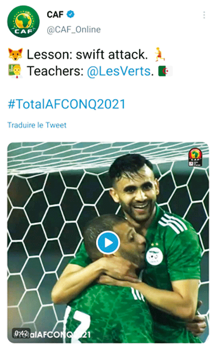 موقع الكاف تفاعل مع هدف غزال: منتخب الجزائر.. 