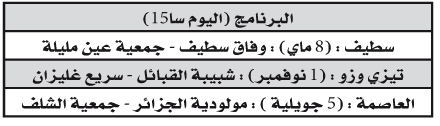 تسوية رزنامة الرابطة المحترفة: الصدارة تلعب في سطيف
