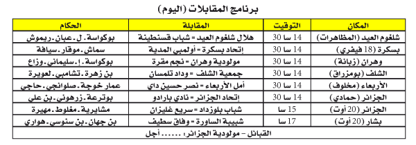 بطولة الرابطة المحترفة: مهمتان متباينتان للوفاق وبسكرة والإثارة بشلغوم العيد