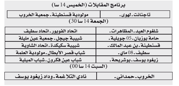 قرعة الدور الجهوي الرابع لكأس الجزائر (رابطة قسنطينة): قمة قسنطينية مثيرة و