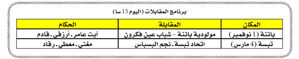 تسوية رزنامة بطولة ما بين الجهات: 