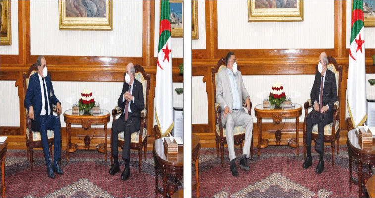 استقبل رئيسي حزبي صوت الشعب و الحرية و العدالة: الرئـــــــيس تبــــــون يواصـــــــل المـــــــــشاورات السياســــــية