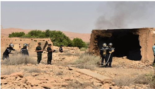 في مناورة للحماية المدنية ببسكرة: محاكاة وقوع زلزال بشدة  5 درجات