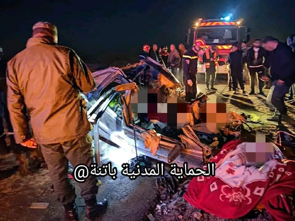 باتنة: فتح تحقيق في ملابسات حادث مروري الذي أودى بحياة عائلة من 08 أفراد