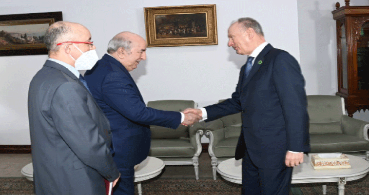رئيس الجمهورية يستقبل أمين مجلس الأمن لروسيا الاتحادية: إشـادة بدور الجـزائر المحوري وجهـودها في إحلال السلم 