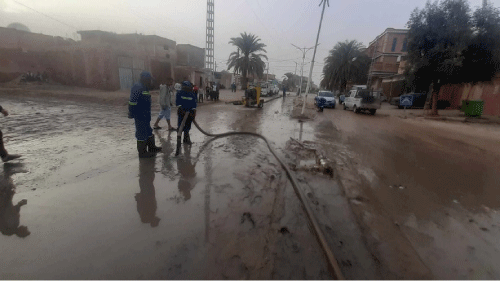 مخلفـات التقلـبات الجوية بالـوادي: شفط مليــــــون لتـر من مياه الأمطار وتسجيل أزيد من 100 تــدخل