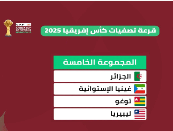 قرعة تصفيات كأس أمم إفريقيا 2025 : الخضر في مجموعة متوازنة والتأهل في المتناول