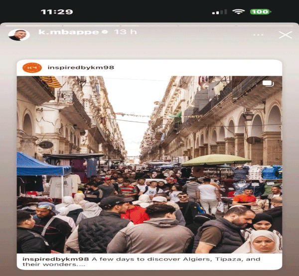 النجـم العـالمي مبـابي يـروّج للسياحـة الجزائريـة