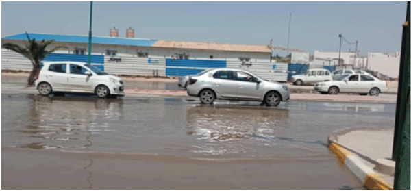 تسببت فيها ورشة مشروع: ظهور نقطة سوداء لمياه الصرف الصحي بعلي منجلي