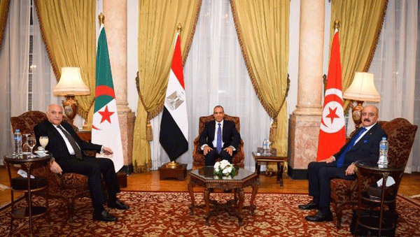 آلية دول الجوار الثلاث تؤكد بالقاهرة ضرورة إنهاء الانقسام الليبي: رفض التدخل الخارجي ودعوة لخروج المقاتلين الأجانب و المرتزقة