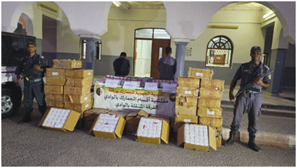 في عملية نوعية للجمارك حجز 374 ألف كبسولة مهلوسات: إفشال تهريب 12.5 كلغ من الكوكايين بالوادي 