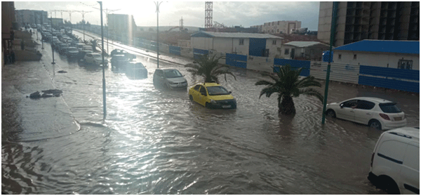 بعد هطول أمطار رعدية غزيرة على قسنطينة: السيول تحاصر أحياء وتغلق طرقات بعلي منجلي 